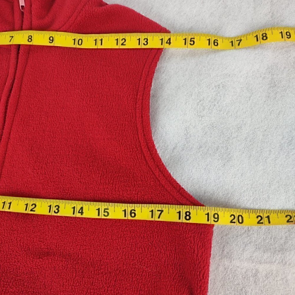 Karen Scott Red Full Zip Fleece Vest. Size Medium - Picture 6 of 10
